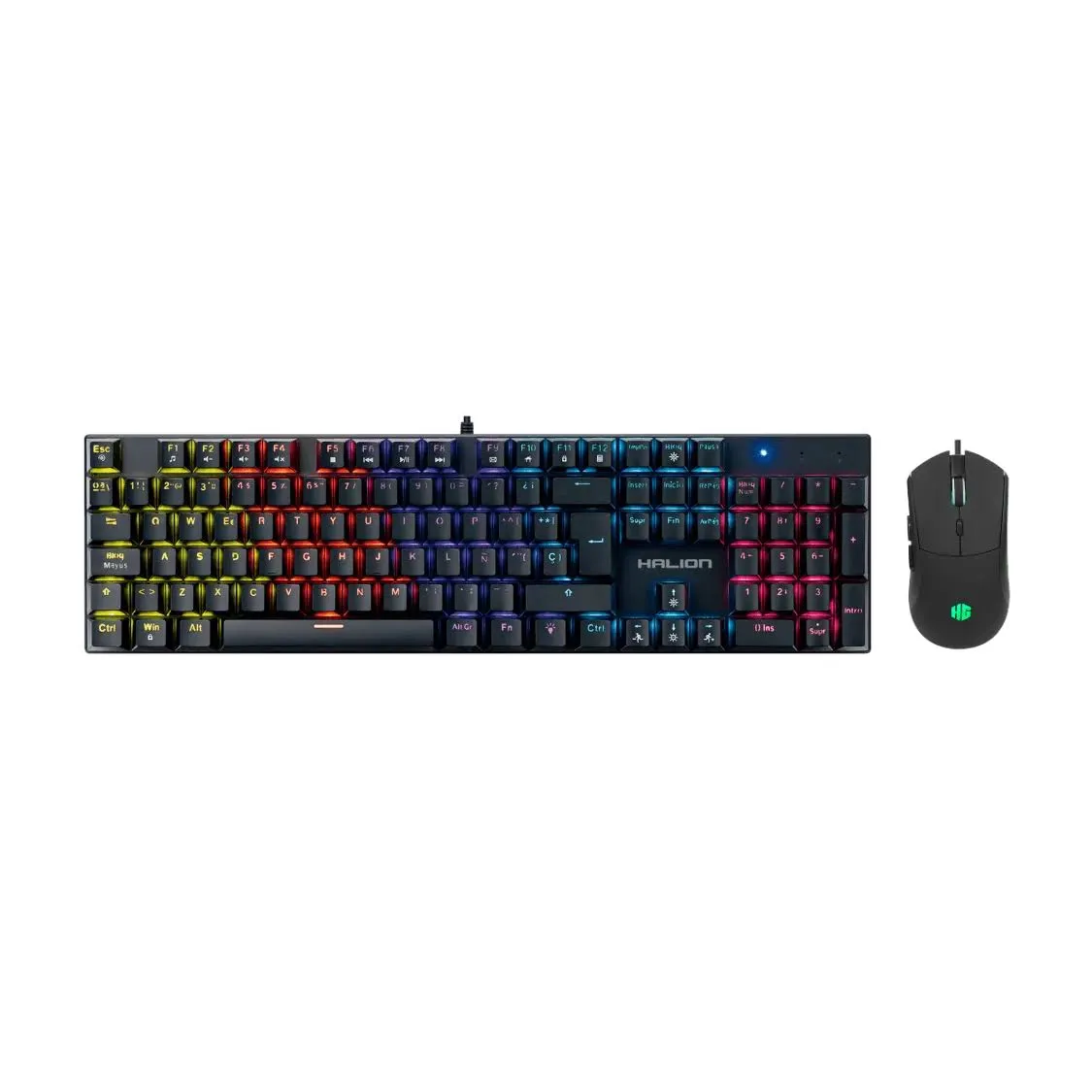 Combo Teclado y Mouse Halion Harrier K201C Mecánico 3600 DPI