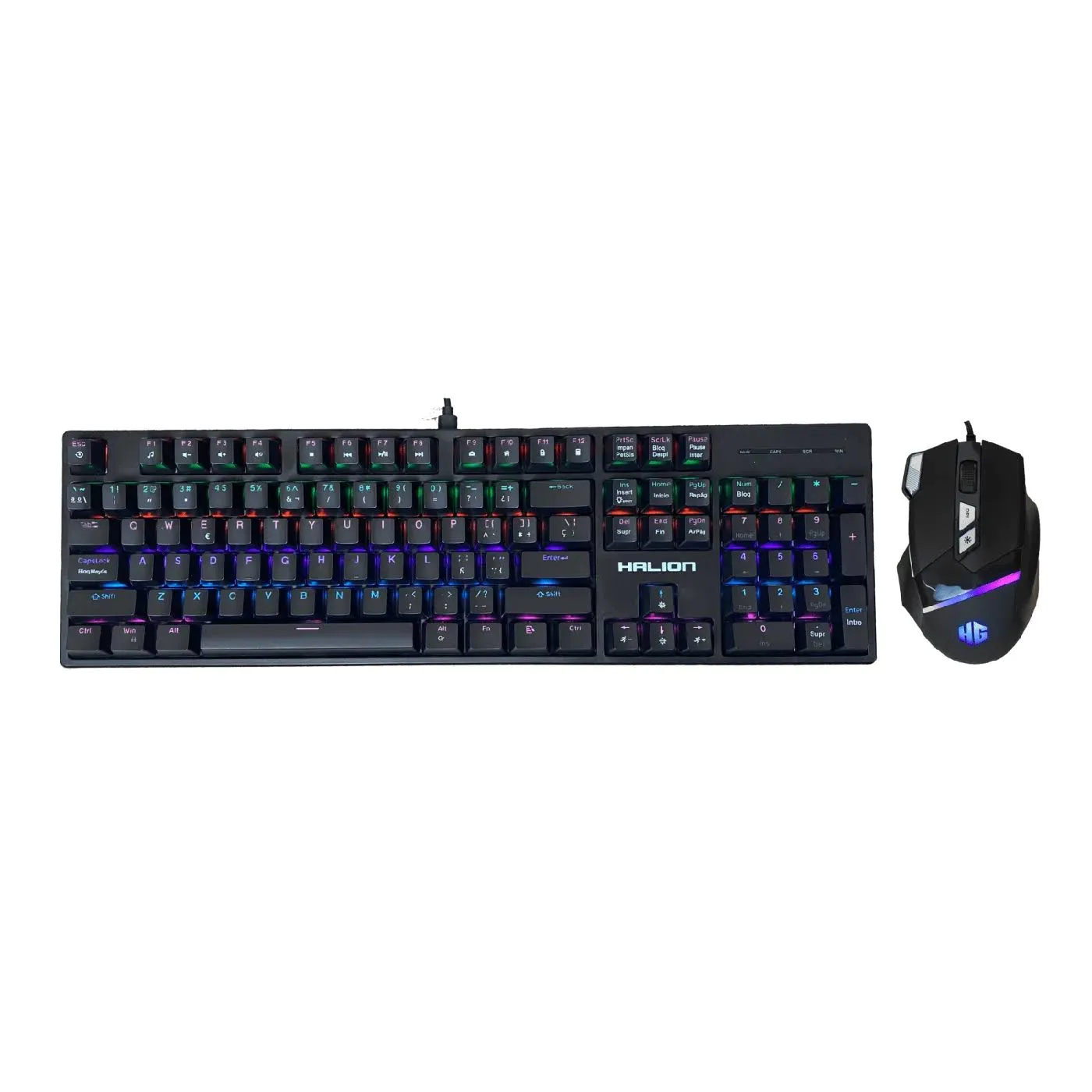 Combo Teclado y Mouse Halion Pegaso HA-861C Mecánico 7200 DPI
