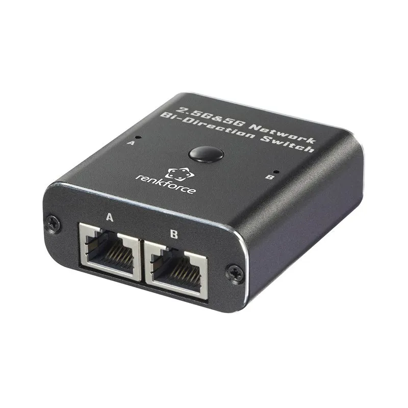 Selector de Red Renkforce RF-EW-700 2 Puertos RJ45 hasta 5 Gbps Alimentación USB