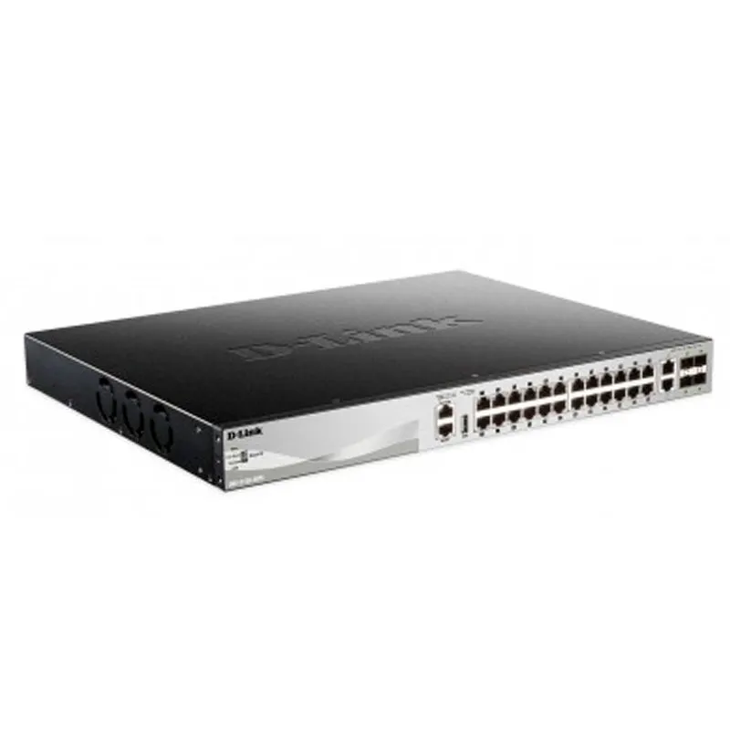 Switch D-Link DGS-3130-30PS 24 Puertos Gigabit PoE + 2 10GBASE-T + 4 SFP+ Capa 3 Apilable