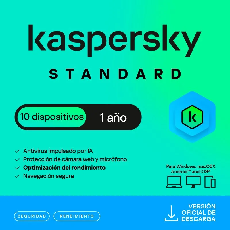 Antivirus Kaspersky Standard 10 Dispositivos 1 Año Licencia Digital