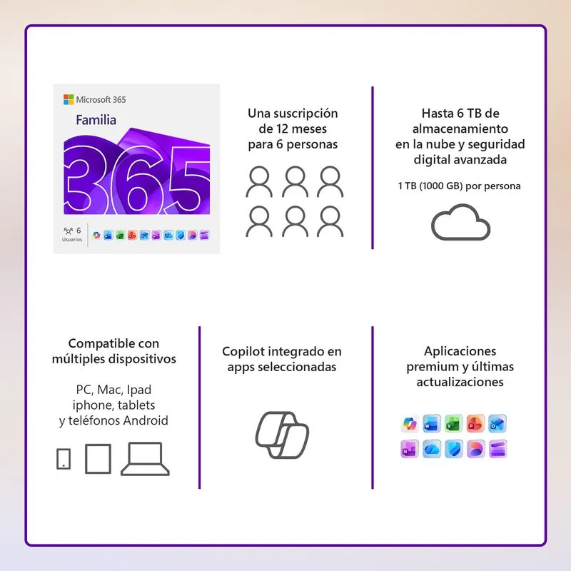 Software Microsoft 365 Familia hasta 6 Usuarios 12 Meses Licencia Digital — foto 3
