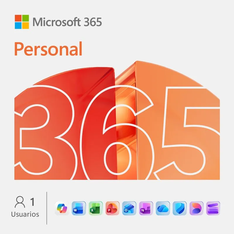Software Microsoft 365 Personal 1 Usuario 12 Meses Licencia Digital