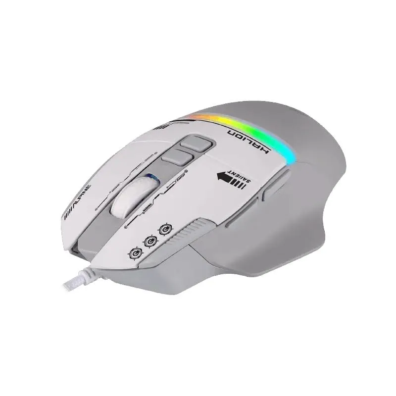 Mouse Gamer Halion Xtreme M607 RGB 7200 DPI Gris/Blanco — foto 2