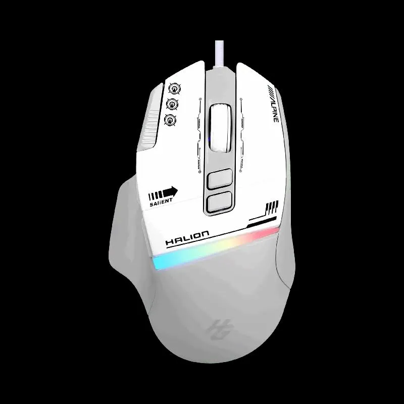 Mouse Gamer Halion Xtreme M607 RGB 7200 DPI Gris/Blanco