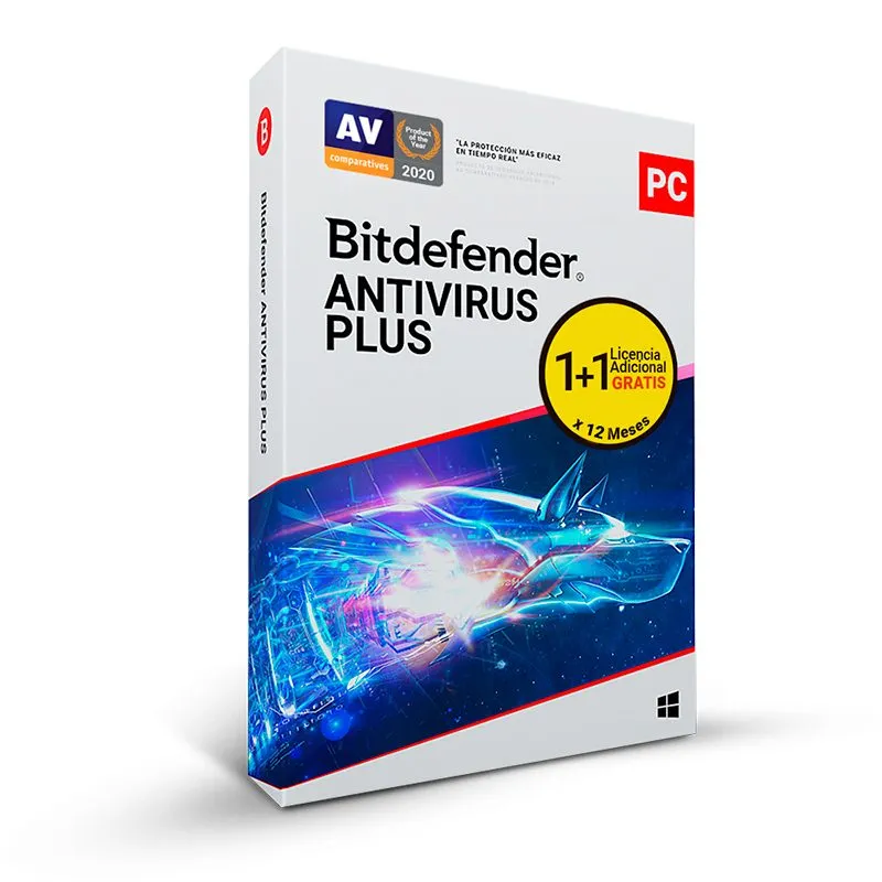 Antivirus Bitdefender Antivirus Plus 1+1 PC 12 Meses Licencia Digital