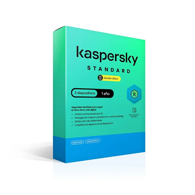 Antivirus Kaspersky Standard 3 Dispositivos 1 Año Licencia Digital