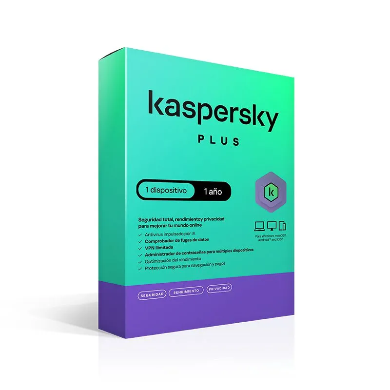 Antivirus Kaspersky Plus 1 Dispositivo 1 Año Licencia Digital