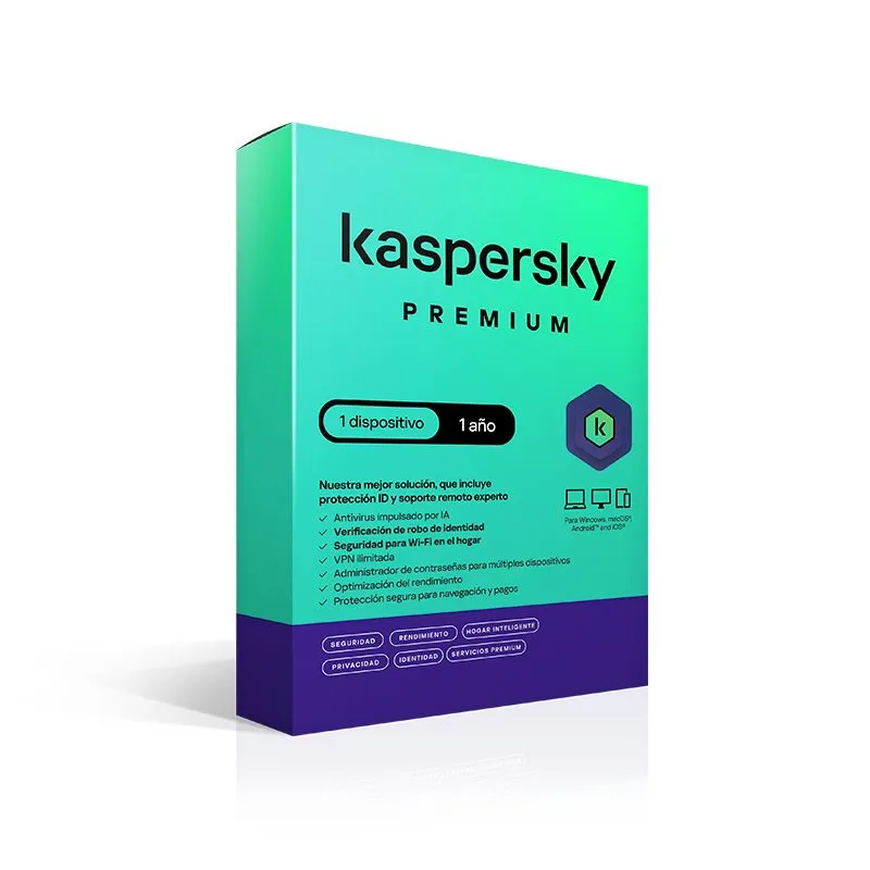 Antivirus Kaspersky Premium 1 Dispositivo 1 Año Licencia Digital