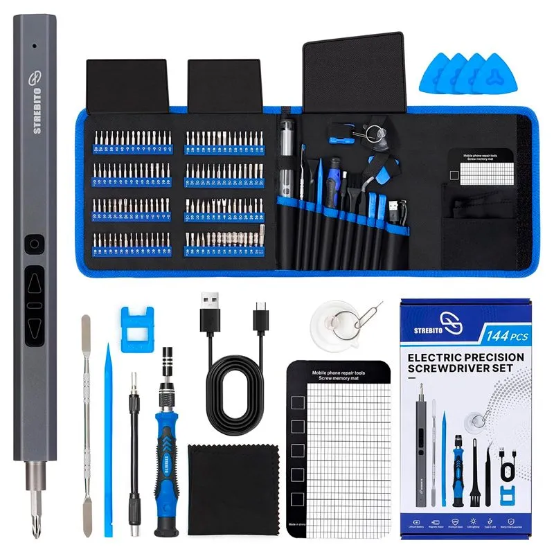 Kit de Destornilladores Strebito 144 en 1 con Destornillador Eléctrico USB-C — foto 4