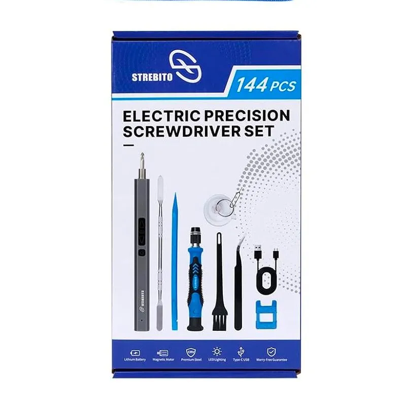 Kit de Destornilladores Strebito 144 en 1 con Destornillador Eléctrico USB-C — foto 3
