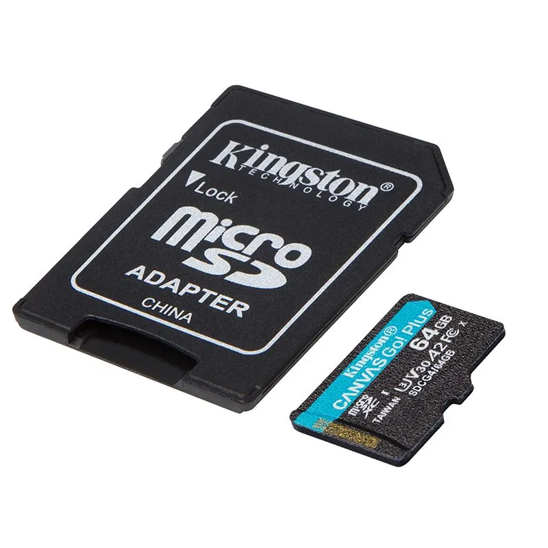 Tarjeta microSD Kingston Canvas Go! Plus 64GB A2 V30 U3 con Adaptador — foto 2