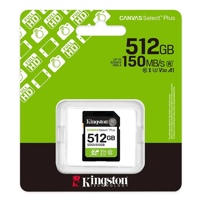 Tarjeta SD Kingston Canvas Select Plus 512GB V30 U3 UHS-I Clase 10 — foto 3