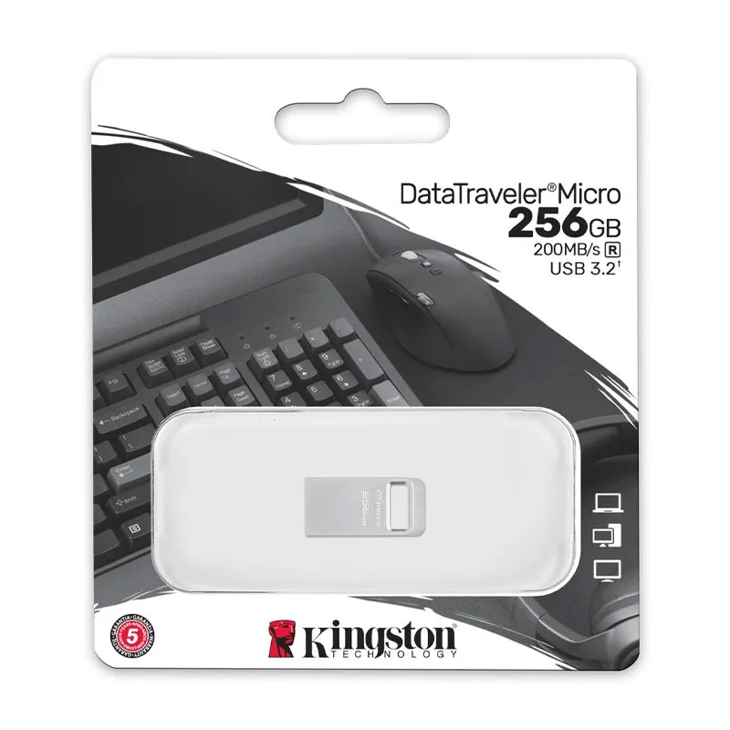 Memoria USB Kingston DataTraveler Micro 256GB USB 3.2 Gen 1 Plata — foto 2