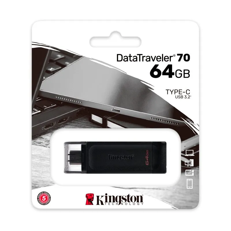 Memoria USB Kingston DataTraveler 70 64GB USB 3.2 Gen 1 Tipo-C