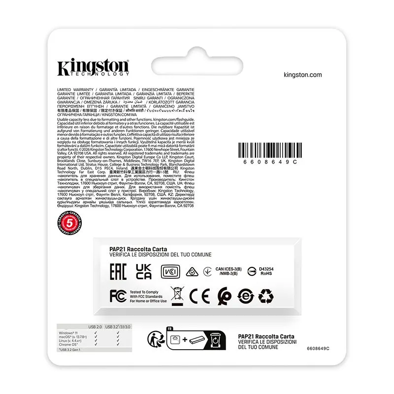 Memoria USB Kingston DataTraveler Exodia G2 512GB USB 3.2 Gen 1 Violeta — foto 5