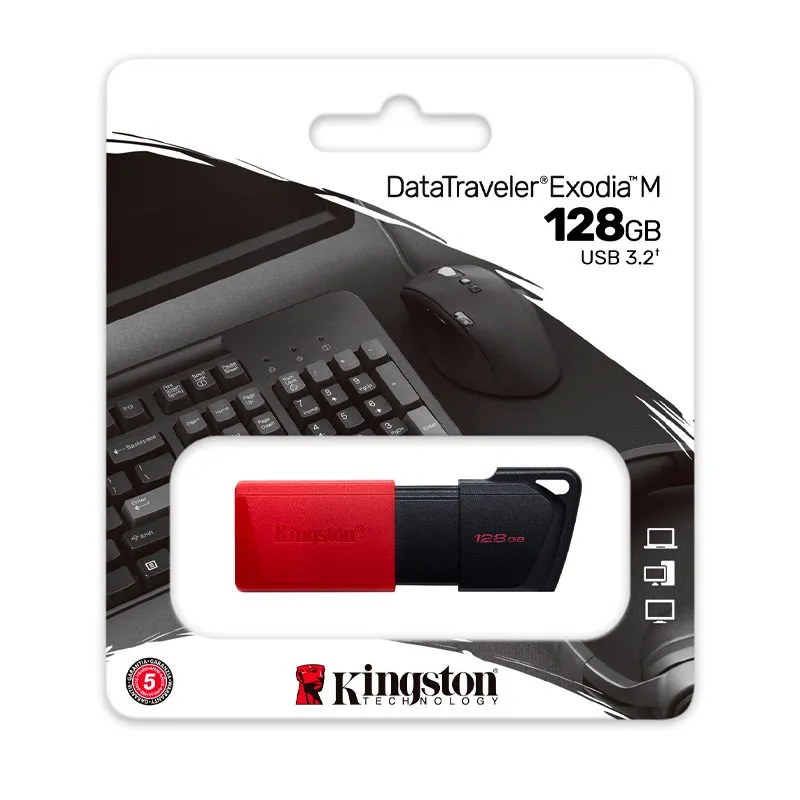 Memoria USB Kingston DataTraveler Exodia M 128GB USB 3.2 Gen 1 Rojo