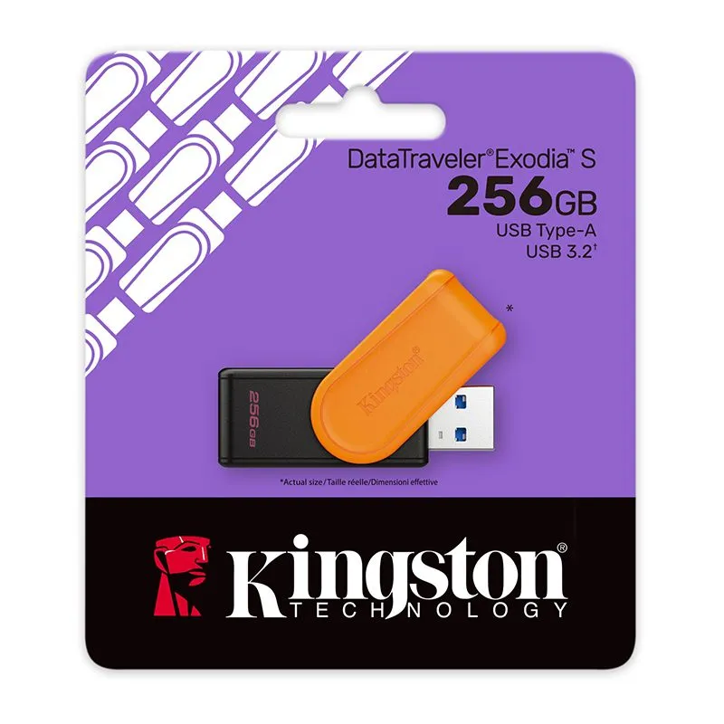 Memoria USB Kingston DataTraveler Exodia S 256GB USB 3.2 Gen 1 Naranja — foto 3