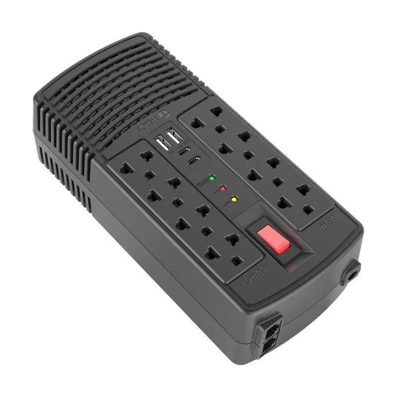 Estabilizador Teros TE-7182N 1200 VA 600 W 8 Tomas 4 USB — foto 2
