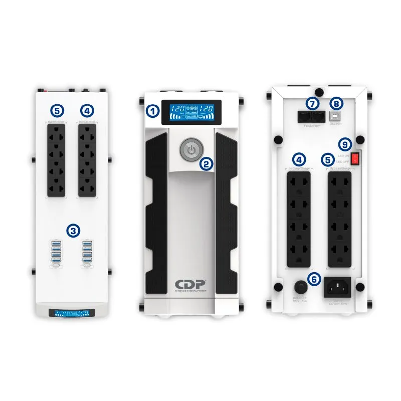 UPS CDP GSMART 1516i 1500 VA / 900 W Interactivo Torre 16 tomas, Blanco — foto 2