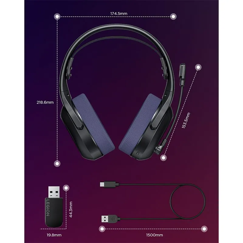 Audífonos Gamer Lenovo Legion H410 Inalámbricos — foto 3