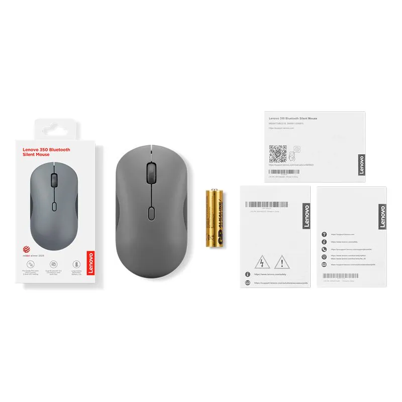 Mouse Lenovo 350 Bluetooth Silencioso 2400 DPI Gris Luna — foto 5