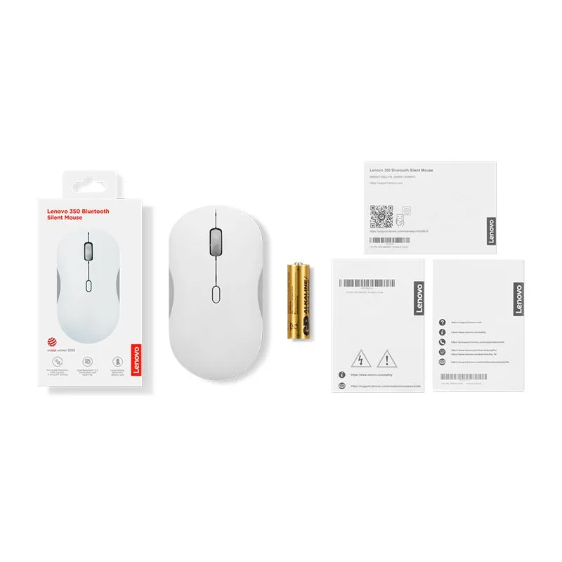 Mouse Lenovo 350 Bluetooth Silencioso 2400 DPI Gris Nube — foto 4