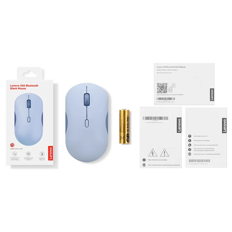 Mouse Lenovo 350 Bluetooth Silencioso 2400 DPI Uva Meta — foto 5