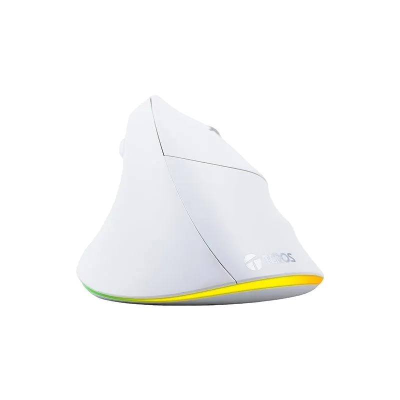 Mouse Vertical Teros TE-1236S Inalámbrico Dual Recargable RGB 2400 DPI Blanco — foto 7