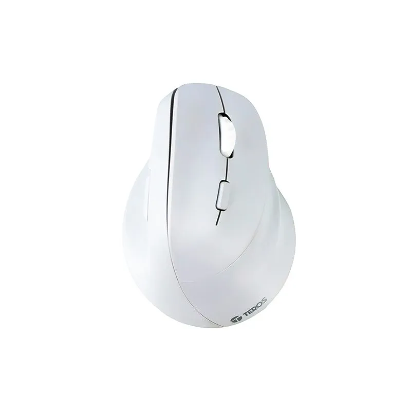 Mouse Vertical Teros TE-1236S Inalámbrico Dual Recargable RGB 2400 DPI Blanco — foto 3