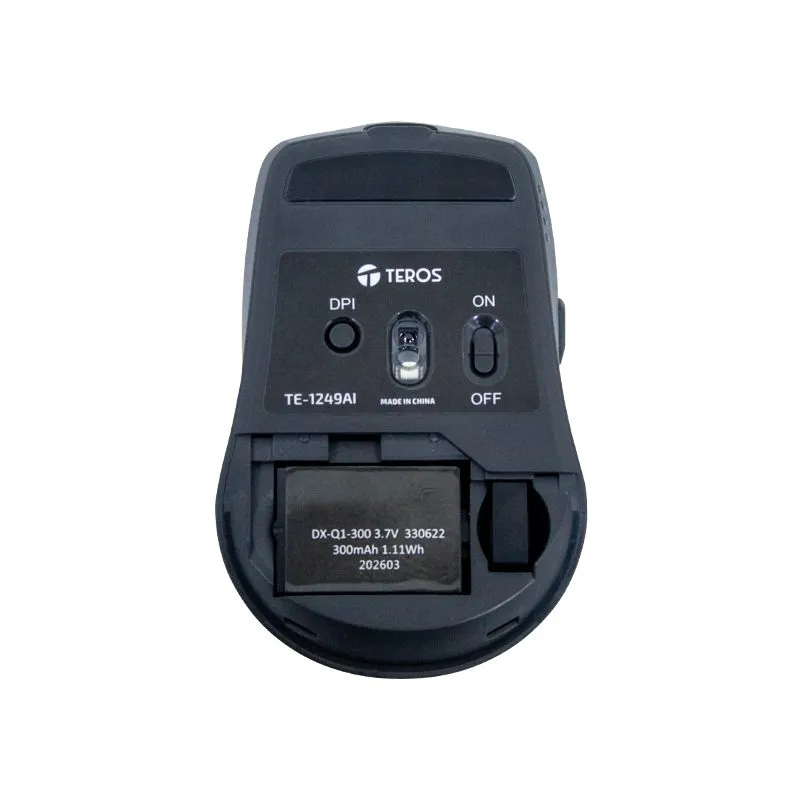 Mouse Teros TE-1249AI Inalámbrico Recargable con IA 3200 DPI Negro — foto 6