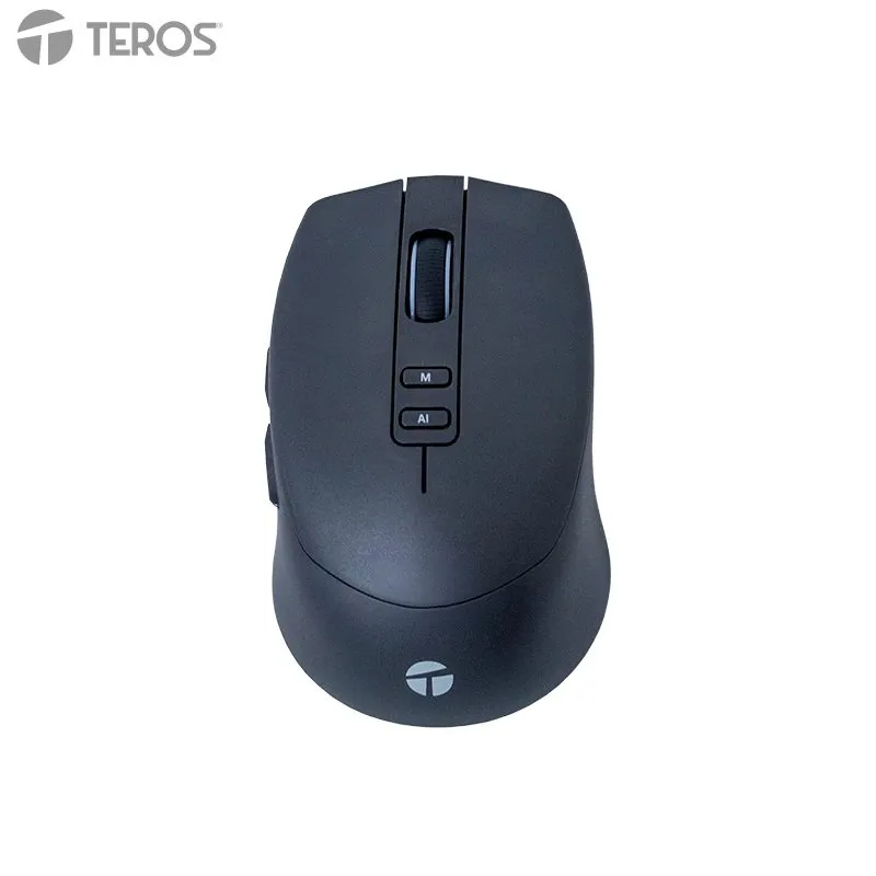Mouse Teros TE-1249AI Inalámbrico Recargable con IA 3200 DPI Negro