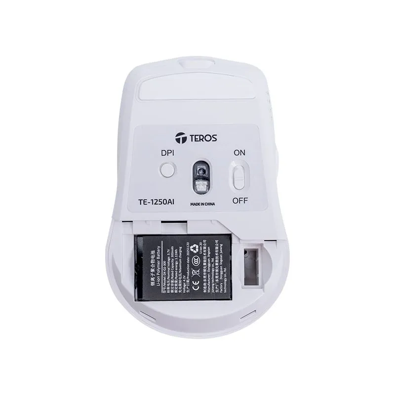 Mouse Teros TE-1250AI Inalámbrico Recargable con IA 3200 DPI Blanco — foto 7