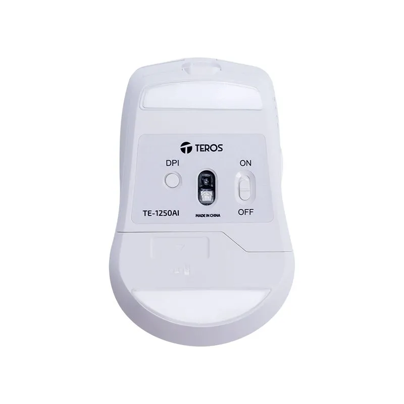 Mouse Teros TE-1250AI Inalámbrico Recargable con IA 3200 DPI Blanco — foto 6