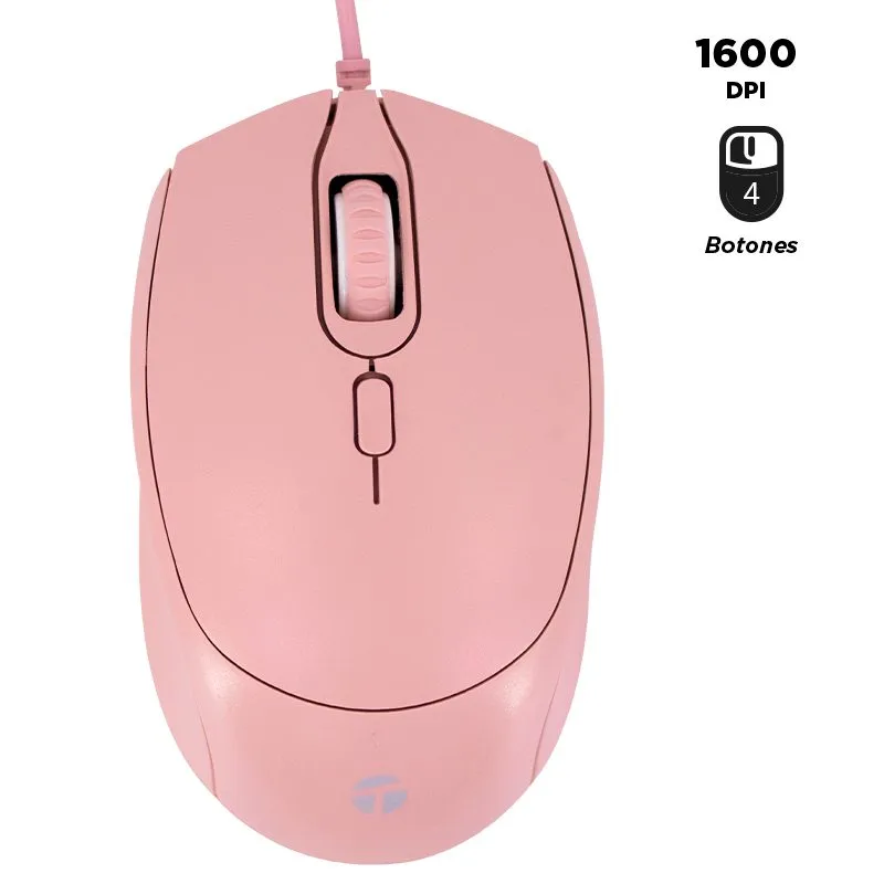 Mouse Teros TE-1226S 1600 DPI Rosado