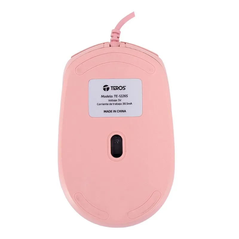 Mouse Teros TE-1226S 1600 DPI Rosado — foto 4