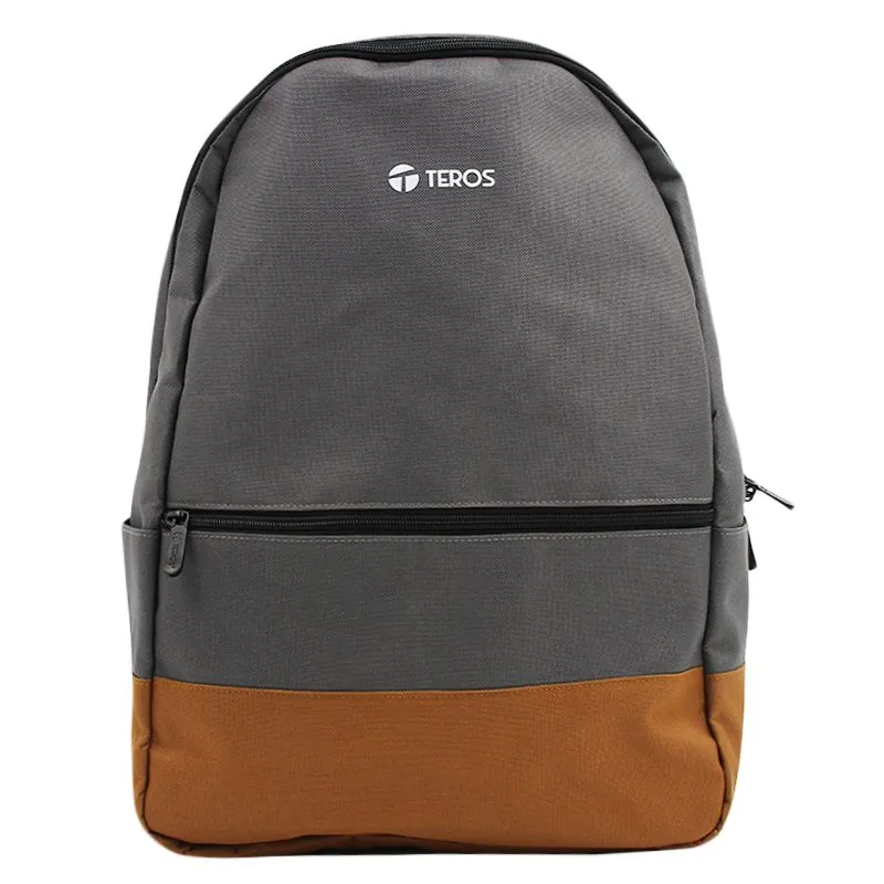 Mochila Teros Nova TE-ACS9020GR Gris y Marrón para Laptop de hasta 15.6" Roll-Top