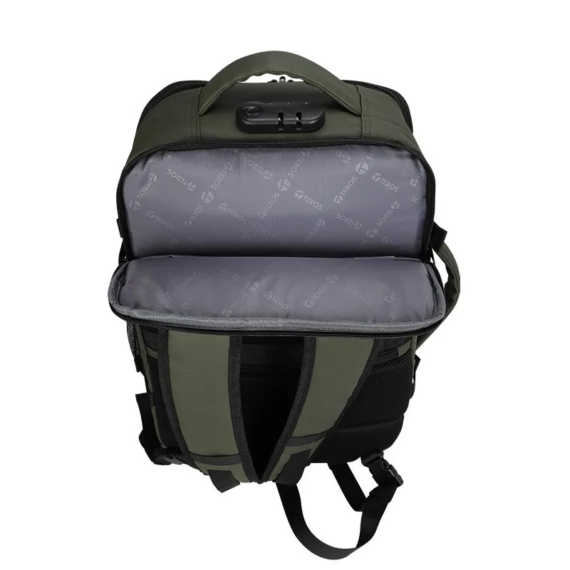 Mochila de Viaje Teros TE-9040DG Verde Oscuro para Laptop de hasta 15.6" Expandible — foto 8