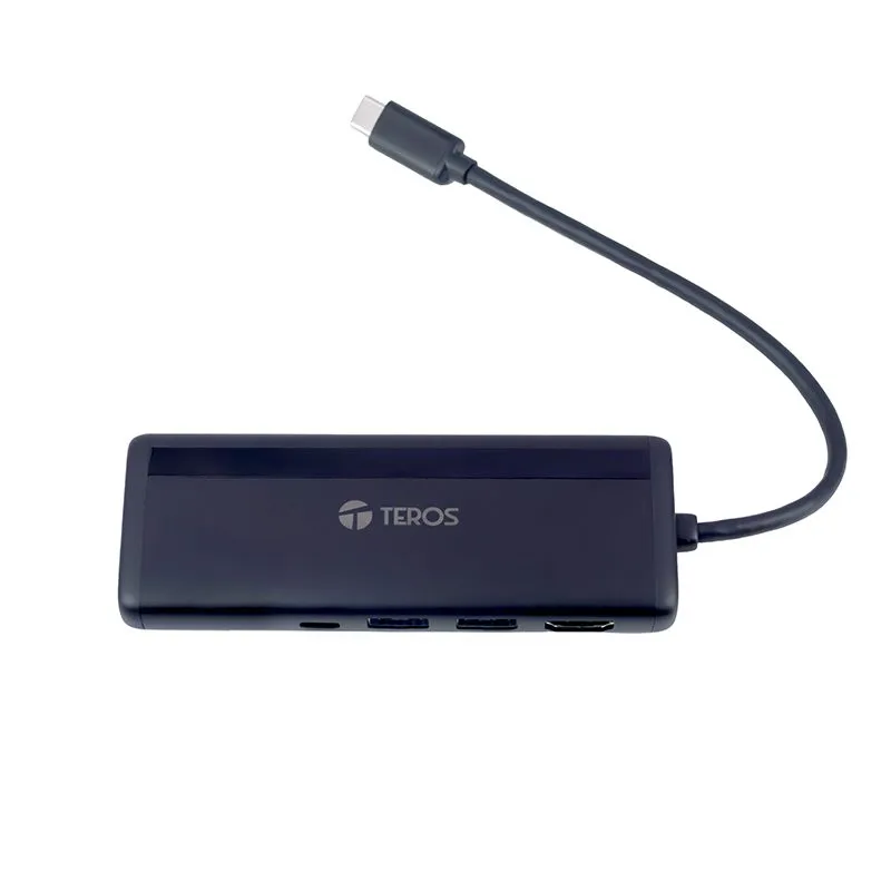 Hub USB-C Teros TE-7134N 7 en 1 con HDMI 4K, Ethernet y Lector SD