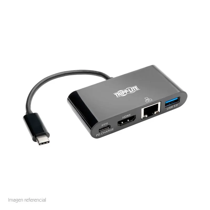 Adaptador USB-C a HDMI, USB 3.0 y Ethernet Tripp Lite U444-06N-HGUB-C con Carga PD