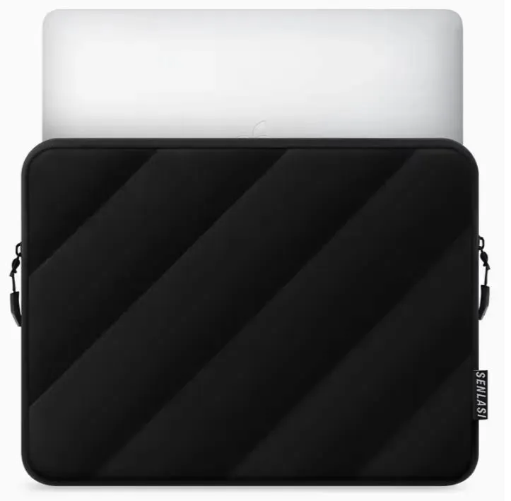 Funda 15.6" Negra Acolchada con Patrón Diagonal