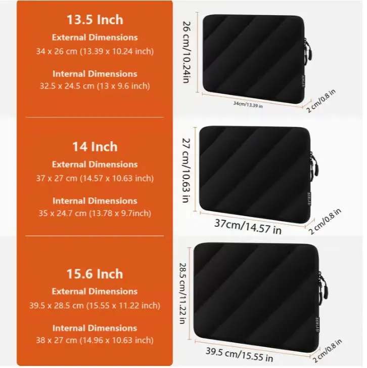 Funda 15.6" Negra Acolchada con Patrón Diagonal — foto 2