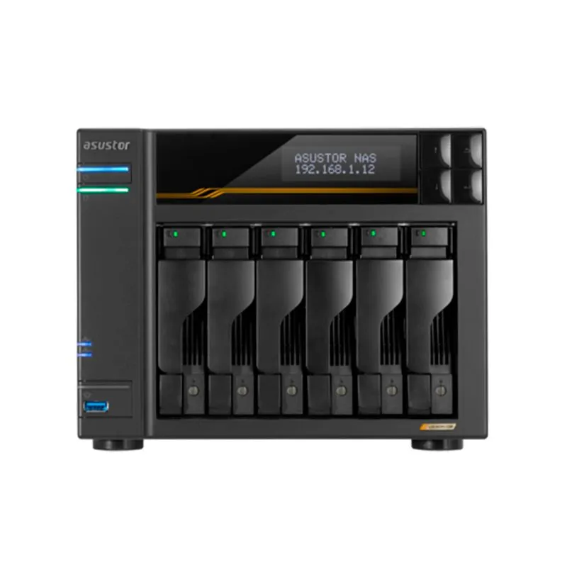 NAS Asustor Lockerstor 6 Gen3 AS6806T 6 Bahías AMD Ryzen V3C14 16GB DDR5 ECC 10GbE