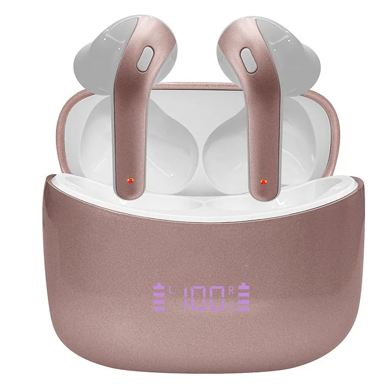 Audífonos Teros TE-8074GR TWS Bluetooth 5.3 IPX5 Rosa/Dorado