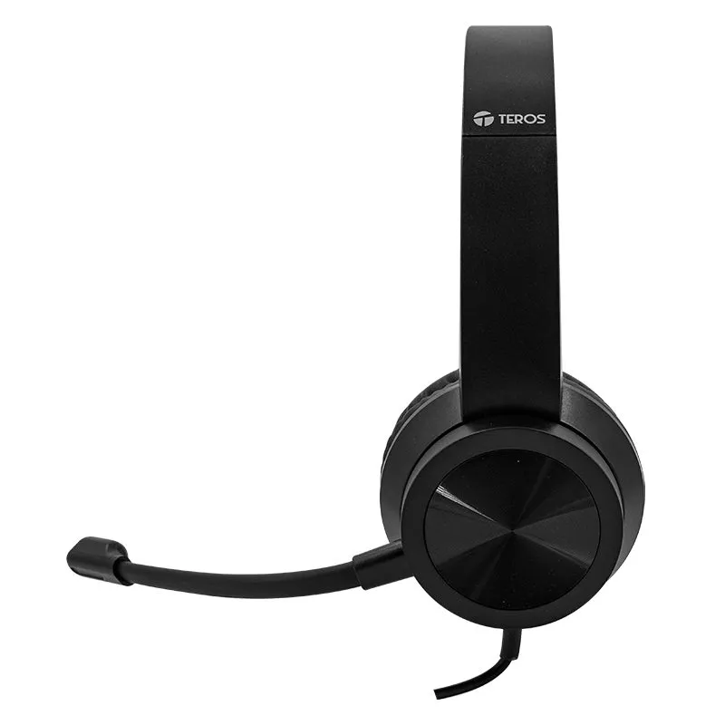 Audífonos Teros TE-8037N USB On-Ear con Micrófono Negro — foto 2