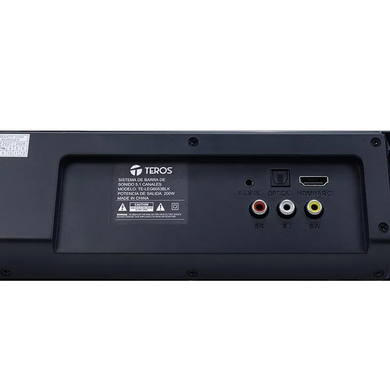 Sistema de Sonido 5.1 Teros Legacy TE-LEG6053BLK Bluetooth 5.3 200 W HDMI ARC — foto 8