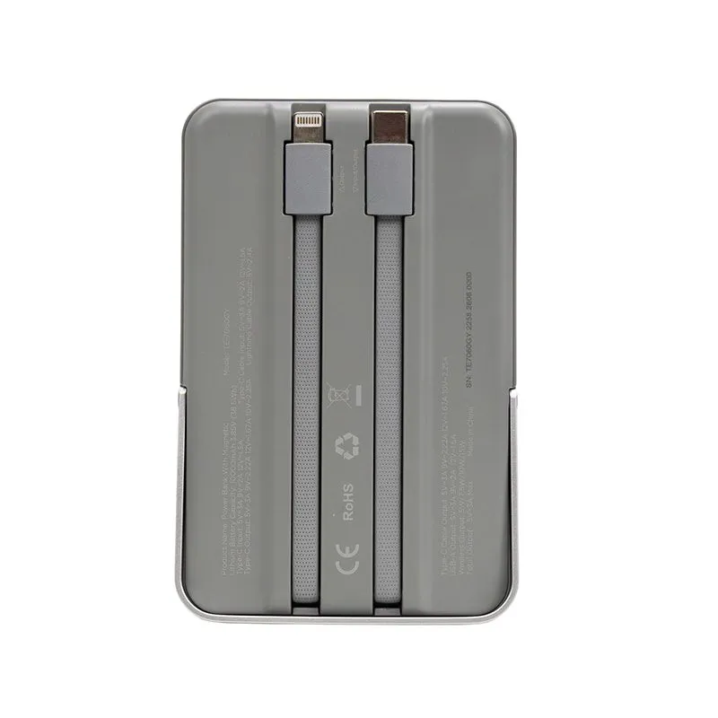 Power Bank Teros TE-7060GY 10000mAh 22.5W con Carga Magnética Gris — foto 2