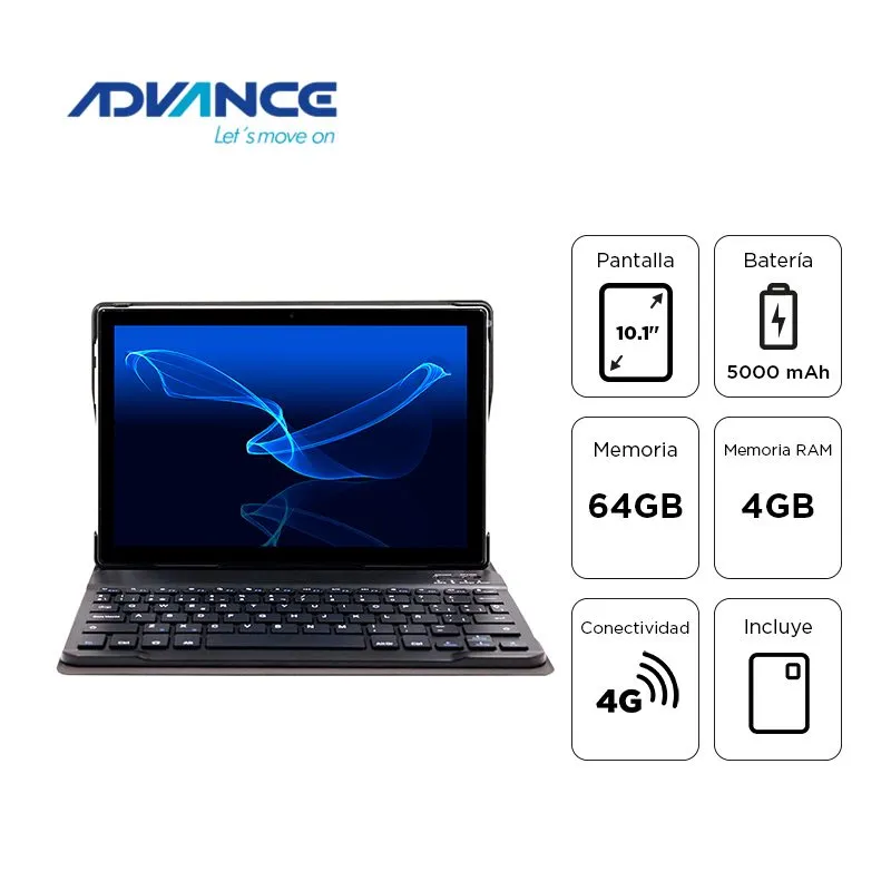 Tablet Advance SmartPad SP5706 + Teclado 10.1" 4GB 64GB LTE Gris