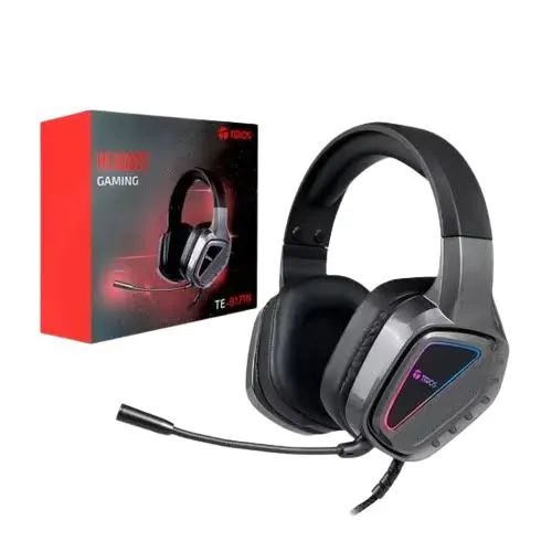 Audífonos Gamer Teros TE-8171N RGB con Micrófono Negro
