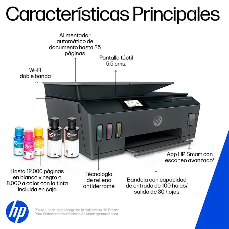 Multifuncional HP Smart Tank 530 Tinta Continua Color Wi-Fi Bluetooth ADF — foto 8